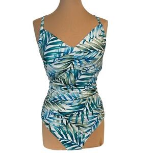 Tropical Leaf Print Swimsuit